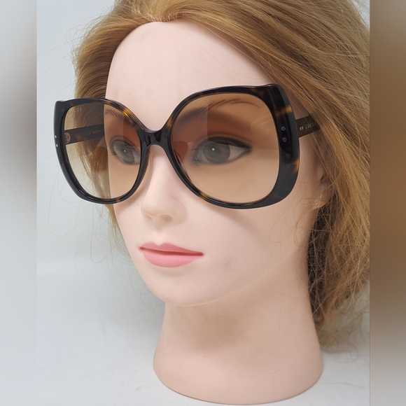 Gucci Nero Sunglasses Oversized Square Frame Havana Brown GG0472SA 002 56-17-145 - Picture 2 of 16